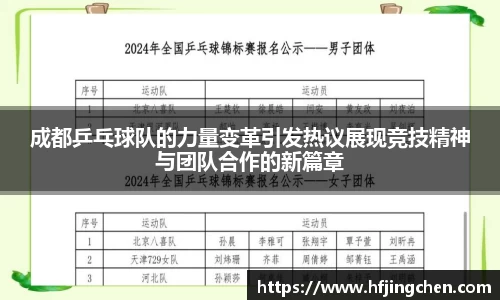 成都乒乓球队的力量变革引发热议展现竞技精神与团队合作的新篇章